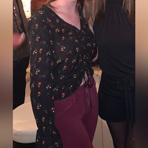 Urban Outfitters Black Floral Top